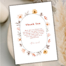 Simple Boho Wildblomme Ram Baby Shower Tack Kort