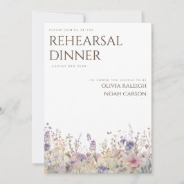 Simple Boho Wildblomme Rehearsal Middagsinbjudan Inbjudningar
