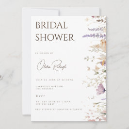 Simple Boho Wildblomme White Möhippa Card Inbjudningar