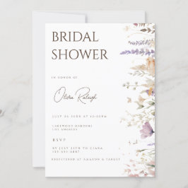 Simple Boho Wildblomme White Möhippa Card Inbjudningar