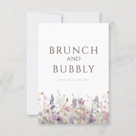 Simple Boho Wildblomme White Möhippa Card Inbjudningar