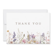 Simple Boho WildblommWhite-tackkort