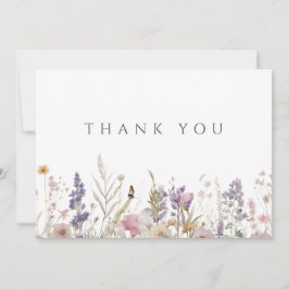 Simple Boho WildblommWhite-tackkort Tack Kort