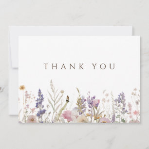 Simple Boho WildblommWhite-tackkort Tack Kort