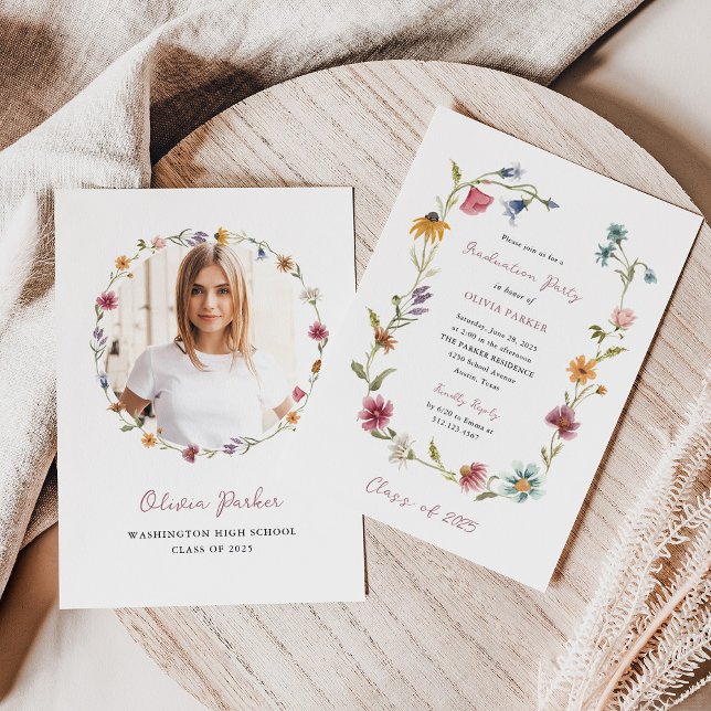 Simple Boho Wildrows Wandeans | Studentfest Inbjudningar (Skapare uppladdad)