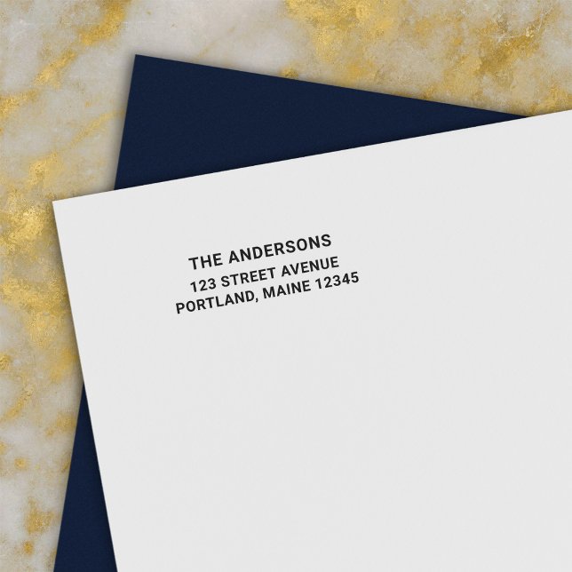 Simple Bold Modern Last Name Return Address Självfärgande Stämpel (Skapare uppladdad)