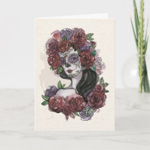 Simple Boo-tiful Dia de los Muertos Greeting Card
