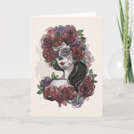 Simple Boo-tiful Dia de los Muertos Greeting Card Kort