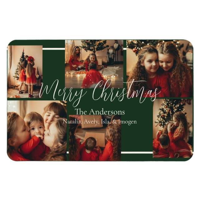 Simple Border Holiday Card  Magnet (Horisontell)