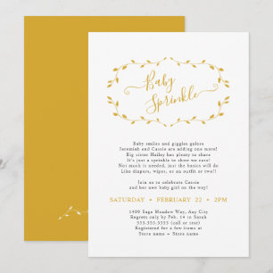 Simple Botanical Mustard Baby Sprinkle-inbjudan Inbjudningar