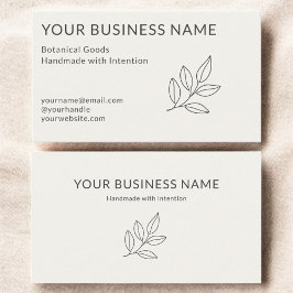  Simple Botanical Neutral Minimalist Small Visitkort