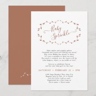 Simple Botanical Terra Cotta Baby Sprinkle Inbjudningar