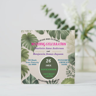 Simple Botanical Wedding  Inbjudningar