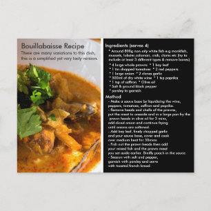 Simple Bouillabaisse Recipe-kort Vykort