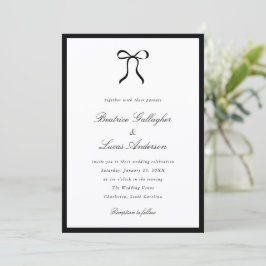 Simple Bow Classic Wedding Inbjudningar