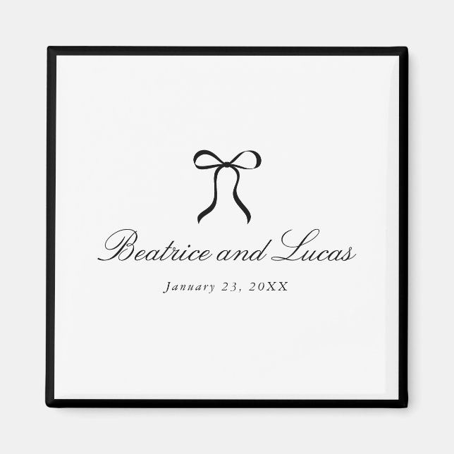 Simple Bow Classic Wedding Magnet (Framsidan)