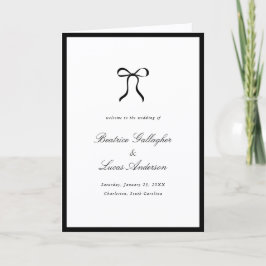 Simple Bow Classic Wedding Program