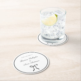 Simple Bow Classic Wedding Underlägg Papper Rund