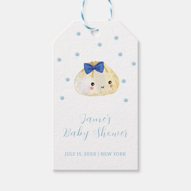 Simple Boy Little Dumpling Baby Shower Presentetikett (Framsidan)