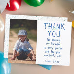 Simple Boy Photo Barn Birthday Tack Kort<br><div class="desc">Simple Boy Photo Barn Birthday Tack du Card. Modern och enkel design. Ett underbart tack på födelsedagen för dina vänner och din familj - tack för dina gåvor, kort och önskemål. Lägg till fotot och anpassa kortet med ditt namn och din text. Underbart tack för att du fick kort för...</div>