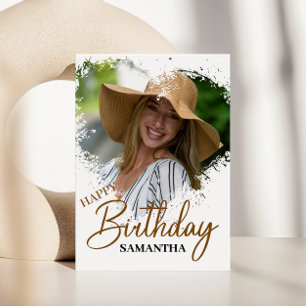 Simple Boykompis Girlkompis Photo Birthday Kort