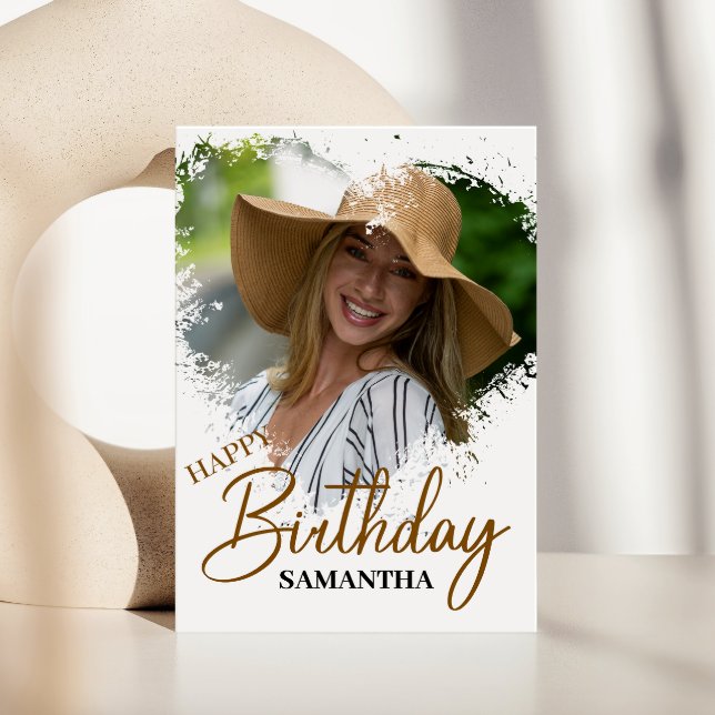 Simple Boykompis | Girlkompis Photo Birthday Kort (Personalize this photo birthday greeting card to create a special keepsake for your loved one!)