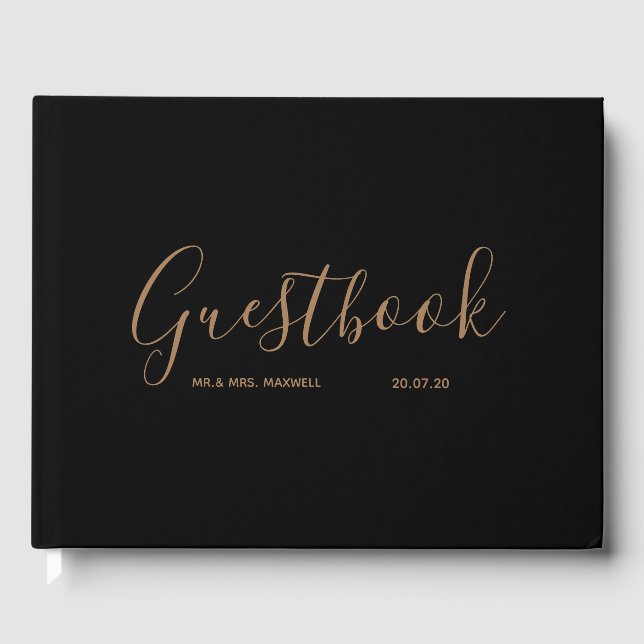 Simple Bröllop Guestbook | Minimal Elegant i Färg Gästböcker (Framsida)
