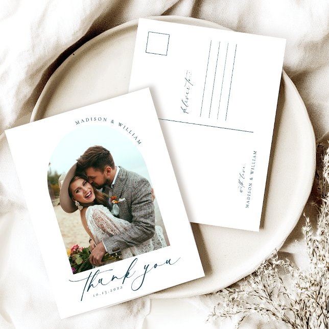 Simple Bröllop Photo Tack Vykort (Skapare uppladdad)