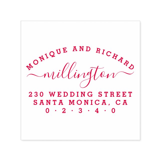 Simple Bröllop | Returadress för skriptfamiljen Na Självfärgande Stämpel (Design)