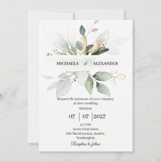 Simple bröllopsinbjudningskort inbjudningar