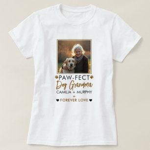 Simple Brown & Black Text Hund Grandma Photo T Shirt