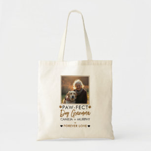 Simple Brown & Black Text Hund Grandma Photo Tygkasse