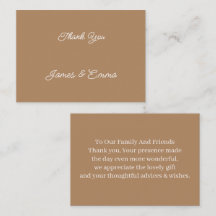 Simple Brown Customized Bröllop Tack