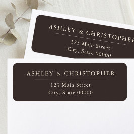 Simple Brown Elegant Wedding Return Address Returadress Etikett