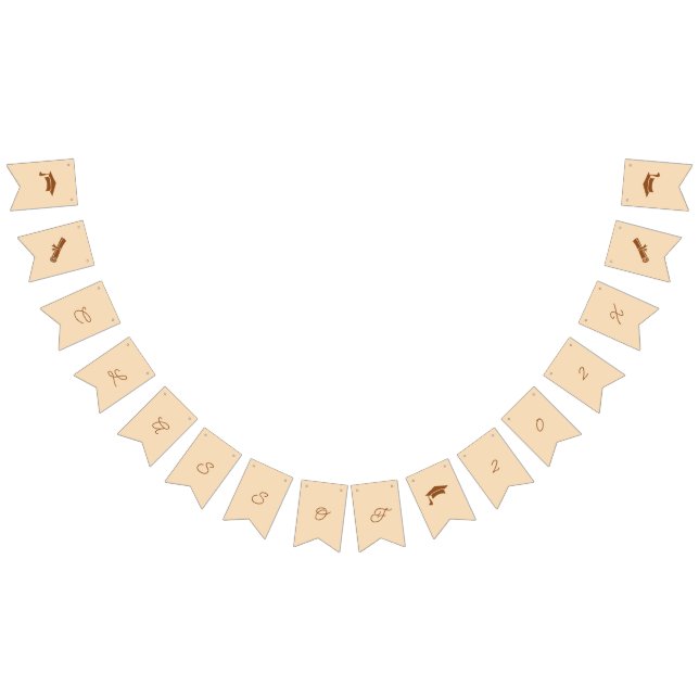 Simple Brown och Beige Anpassade Studenten Vimplar (Alla)