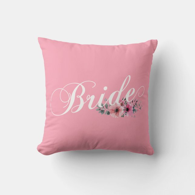 Simple Brud Floral Kalligrafi | Kuddcover Kudde (Framsida)