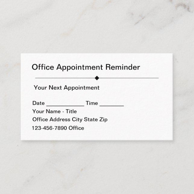 Simple Budget And Bulk Office Appointment Cards Tidsbeställning Kort (Framsida)
