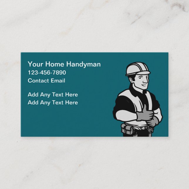Simple Budget Handyman Business Profile Cards Visitkort (Framsida)