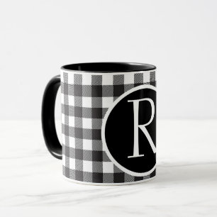 SImple buffalo plaid monogram Mugg