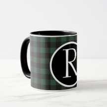 SImple buffalo plaid monogram Mugg