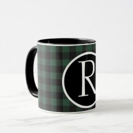 SImple buffalo plaid monogram Mugg