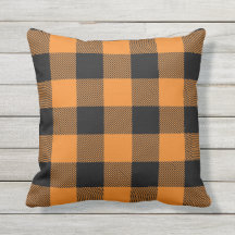 Simple Buffalo Play Orange och Black Dekorativ kud
