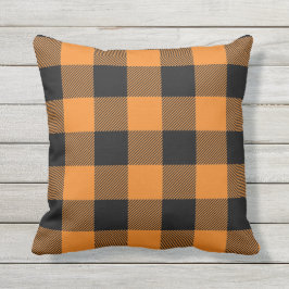 Simple Buffalo Play Orange och Black Dekorativ kud Kudde