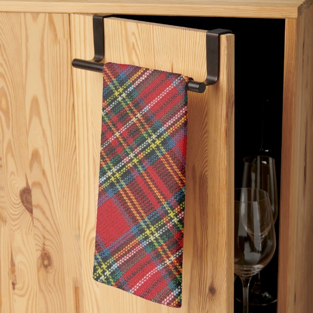 Simple Buffalo Play Red Tartan Scottish Mönster Kökshandduk (Thirds Fold)