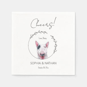 Simple Bull Terrier Hund Bröllop Cocktail Pappersservett