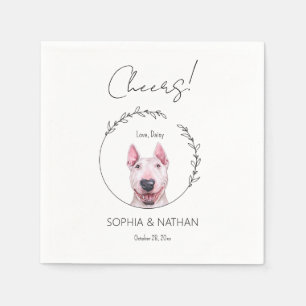Simple Bull Terrier Hund Bröllop Cocktail Pappersservett