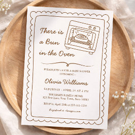 Simple Bun in the Oven Baby Shower Invitation Inbjudningar