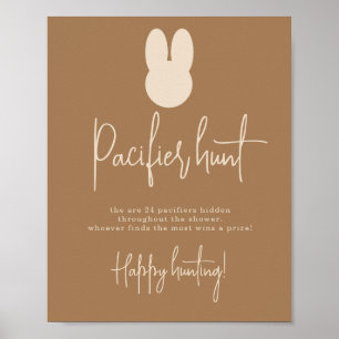 Simple Bunny Nappar jagar babydusch Poster