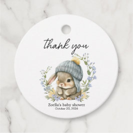 Simple Bunny Rabbit Baby Shower Favor Tag Gåvor Etiketter