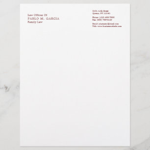 Simple Burgundy and White Professionell Lawyer Brevhuvud